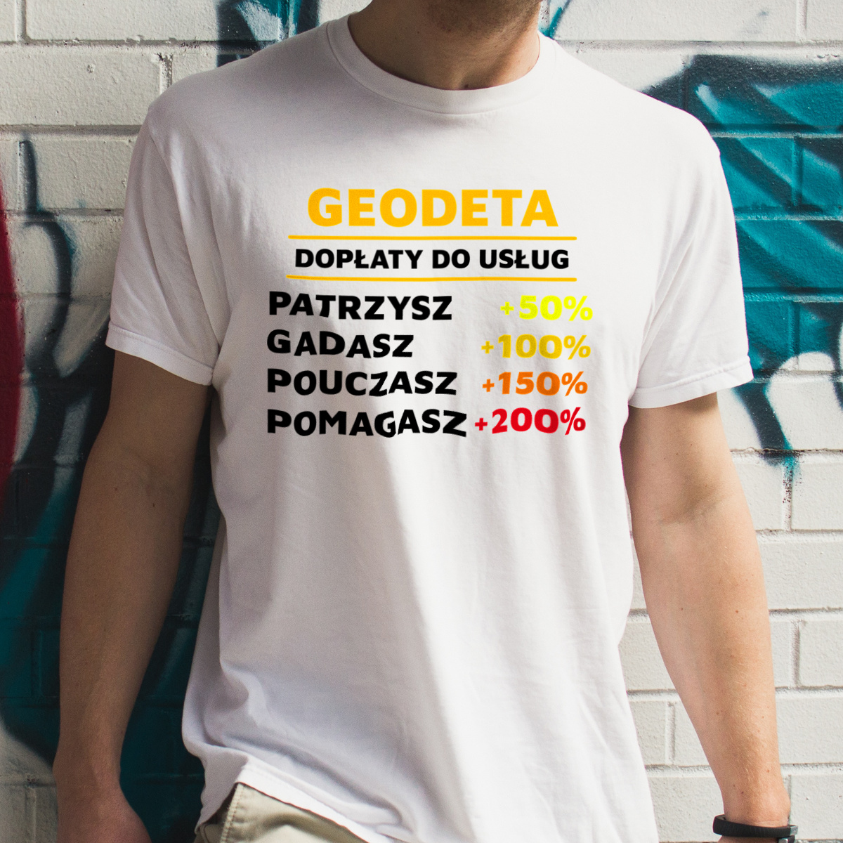 Dopłaty Do Usług Geodeta - Męska Koszulka Biała