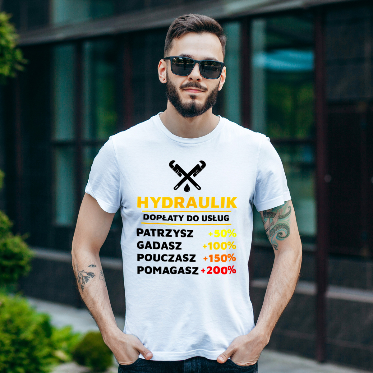 Dopłaty Do Usług Hydraulik - Męska Koszulka Biała