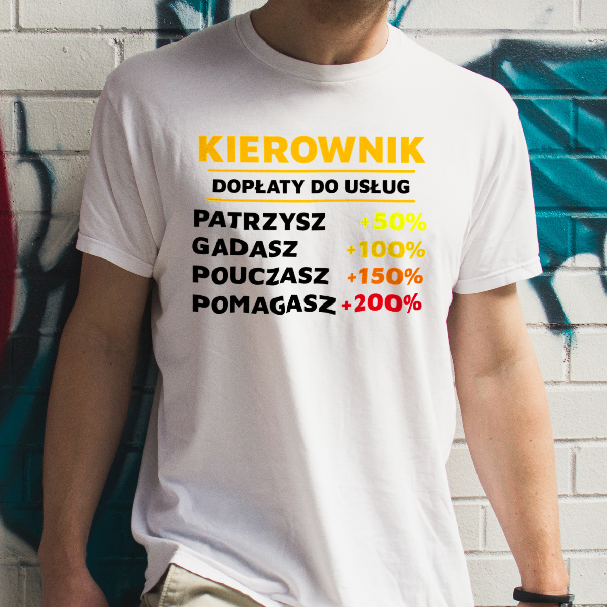 Dopłaty Do Usług Kierownik - Męska Koszulka Biała