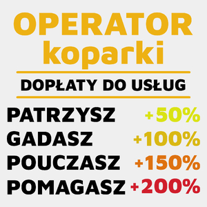 Dopłaty Do Usług Operator Koparki - Męska Koszulka Biała
