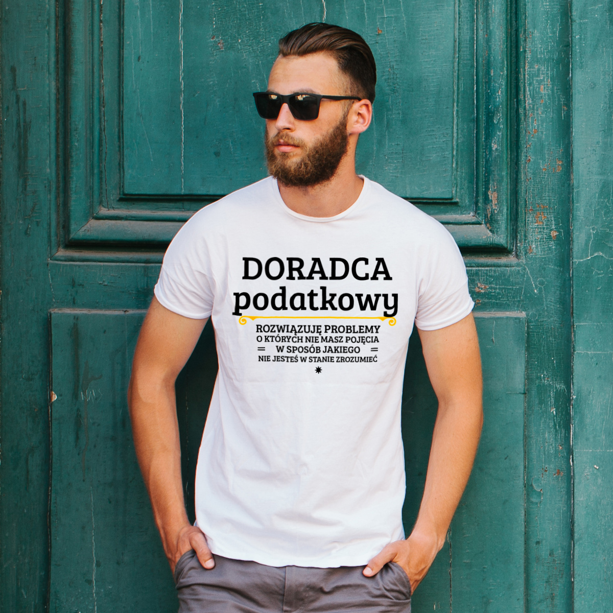 Doradca Podatkowy - Rozwiązuje Problemy O Których Nie Masz Pojęcia - Męska Koszulka Biała