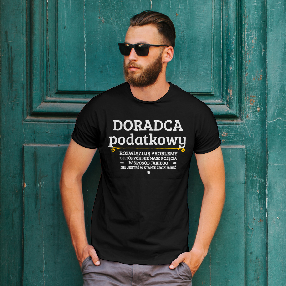 Doradca Podatkowy - Rozwiązuje Problemy O Których Nie Masz Pojęcia - Męska Koszulka Czarna