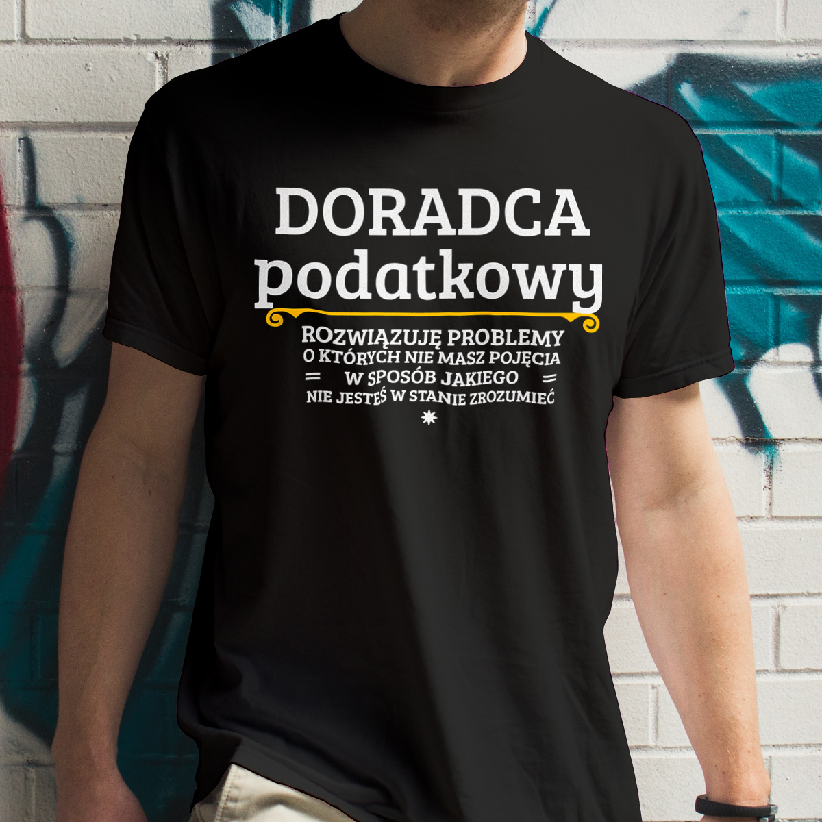 Doradca Podatkowy - Rozwiązuje Problemy O Których Nie Masz Pojęcia - Męska Koszulka Czarna