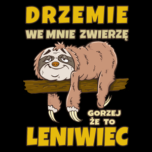 Drzemie We Mnie Zwierzę Leniwiec - Torba Na Zakupy Czarna