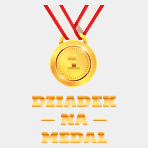 Dziadek Na Medal - Męska Koszulka Biała