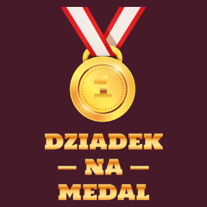 Dziadek Na Medal - Męska Koszulka Burgundowa