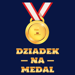 Dziadek Na Medal - Męska Koszulka Ciemnogranatowa