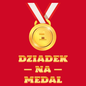 Dziadek Na Medal - Męska Koszulka Czerwona