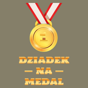 Dziadek Na Medal - Męska Koszulka Jasno Szara