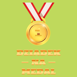 Dziadek Na Medal - Męska Koszulka Jasno Zielona