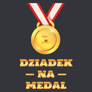 Dziadek Na Medal - Męska Koszulka Szara