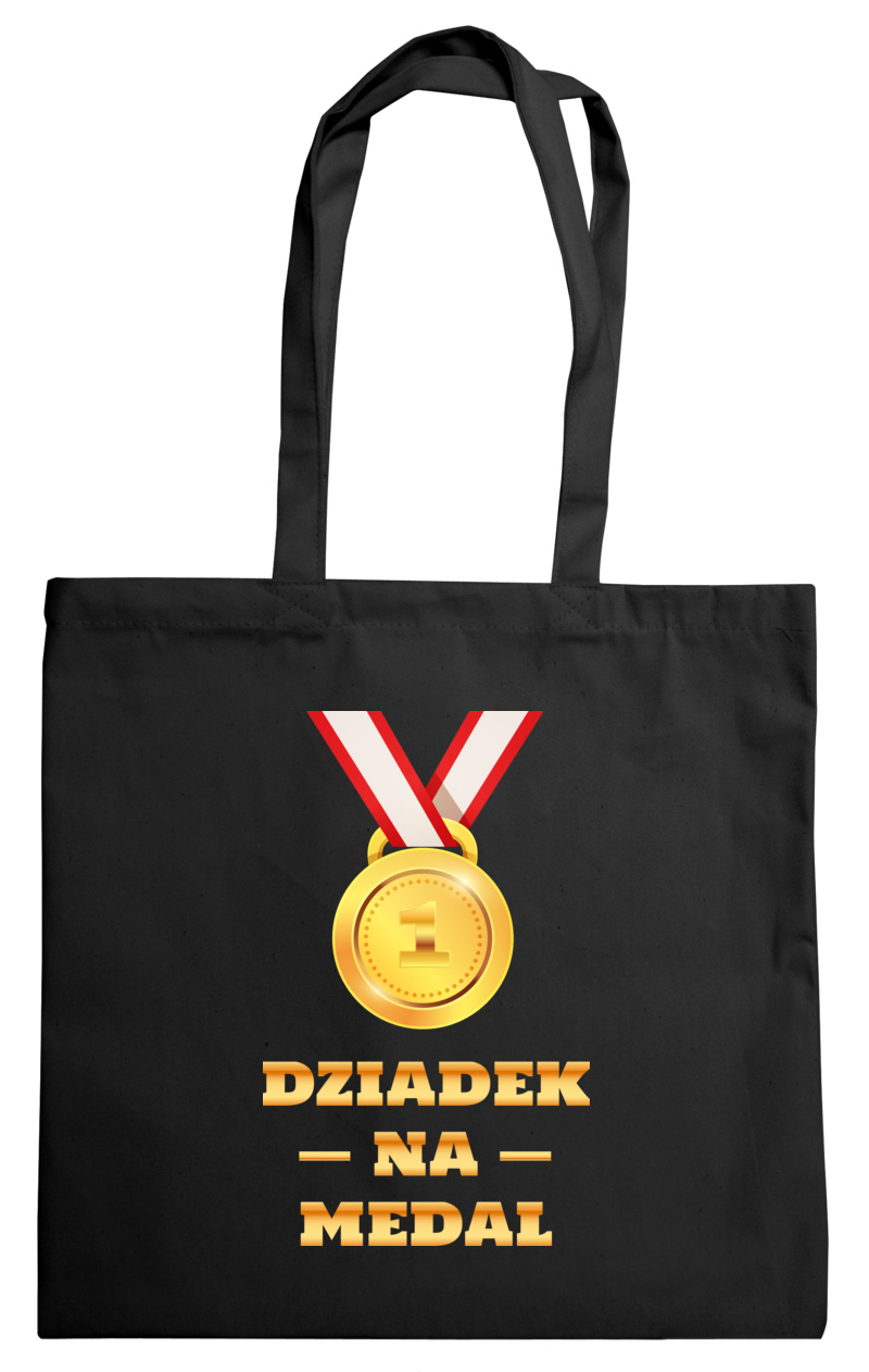 Dziadek Na Medal - Torba Na Zakupy Czarna