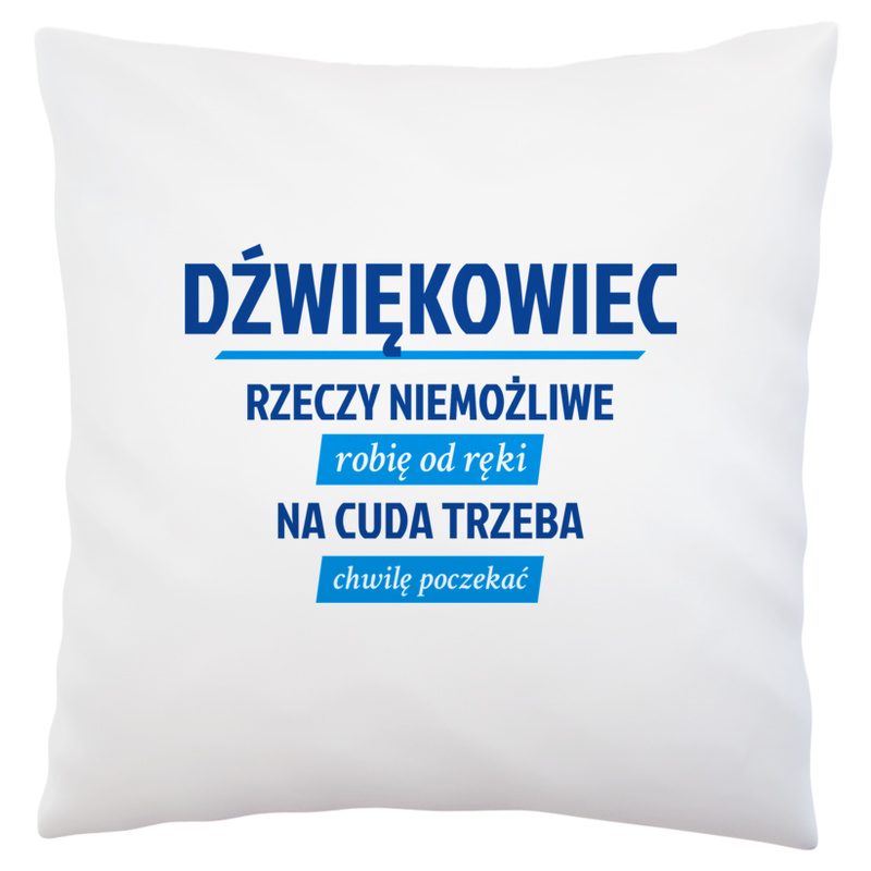 Dźwiękowiec - Rzeczy Niemożliwe Robię Od Ręki - Na Cuda Trzeba Chwilę Poczekać - Poduszka Biała