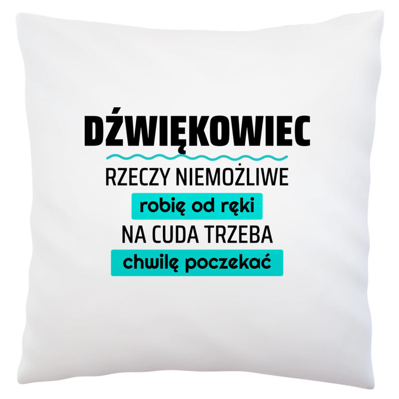 Dźwiękowiec - Rzeczy Niemożliwe Robię Od Ręki - Na Cuda Trzeba Chwilę Poczekać - Poduszka Biała