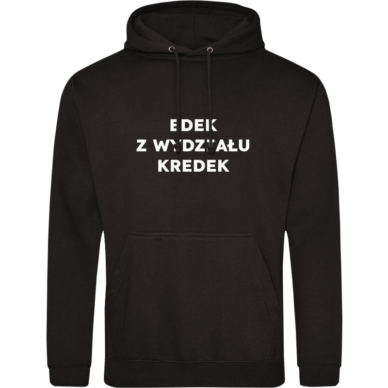 EDEK Z WYDZIAŁU KREDEK  - Męska Bluza z kapturem Czarna