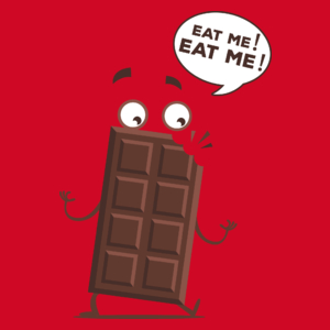 Eat me !  Eat me ! Chocolate - Damska Koszulka Czerwona