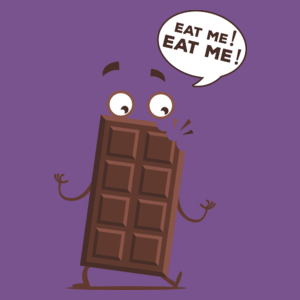 Eat me !  Eat me ! Chocolate - Damska Koszulka Fioletowa