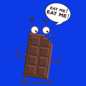 Eat me !  Eat me ! Chocolate - Damska Koszulka Niebieska