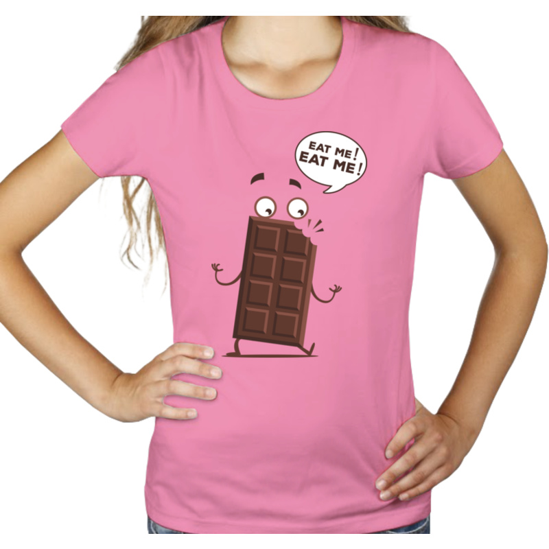 Eat me !  Eat me ! Chocolate - Damska Koszulka Różowa