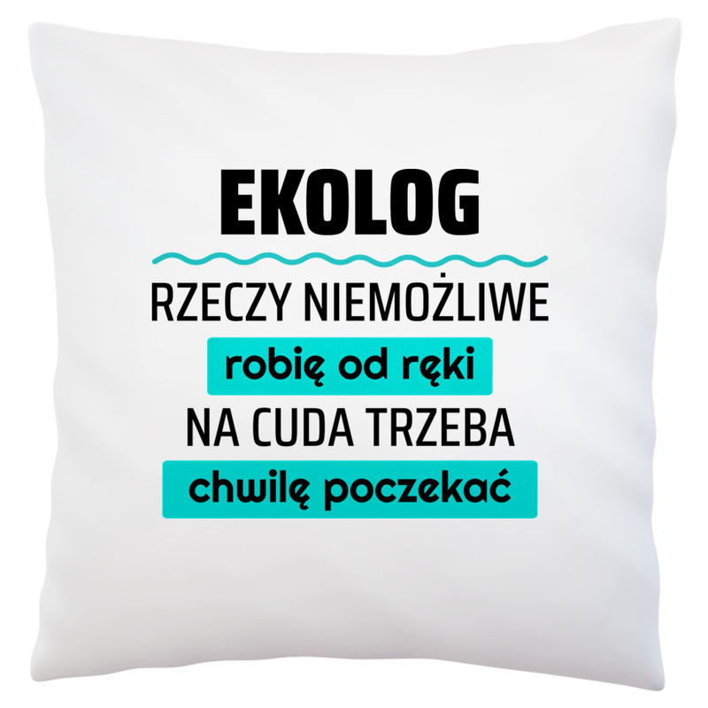 Ekolog - Rzeczy Niemożliwe Robię Od Ręki - Na Cuda Trzeba Chwilę Poczekać - Poduszka Biała