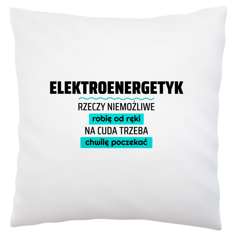 Elektroenergetyk - Rzeczy Niemożliwe Robię Od Ręki - Na Cuda Trzeba Chwilę Poczekać - Poduszka Biała