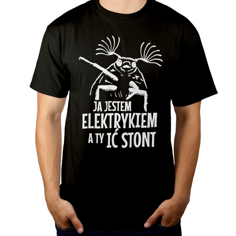 Elektryk Ić Stont Śmieszny Prezent - Męska Koszulka Czarna