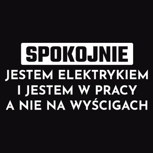 Elektryk W Pracy A Nie Na Wyścigach - Męska Bluza z kapturem Czarna