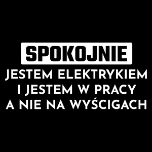 Elektryk W Pracy A Nie Na Wyścigach - Torba Na Zakupy Czarna