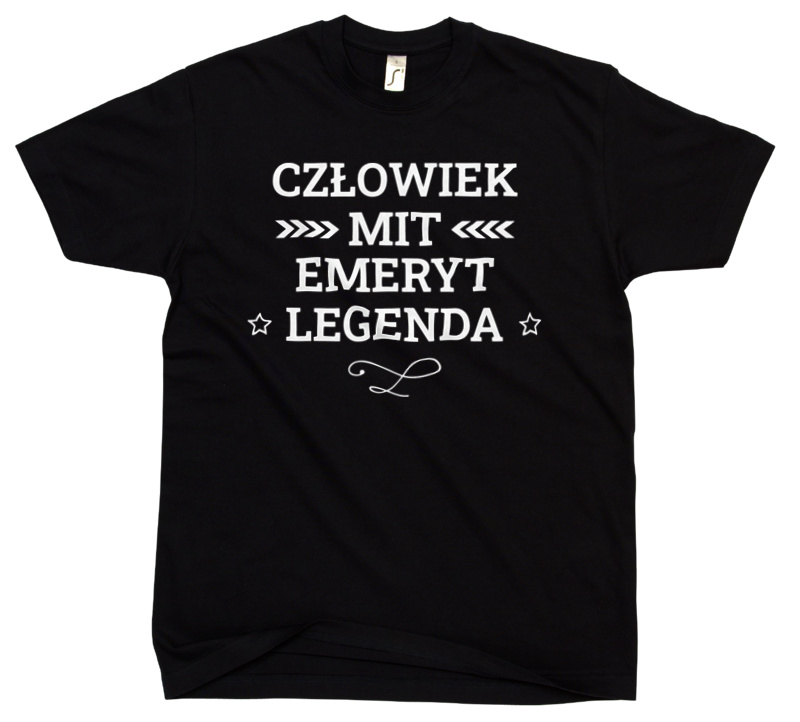 Emeryt Mit Legenda Człowiek - Męska Koszulka Czarna