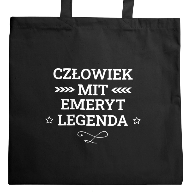 Emeryt Mit Legenda Człowiek - Torba Na Zakupy Czarna