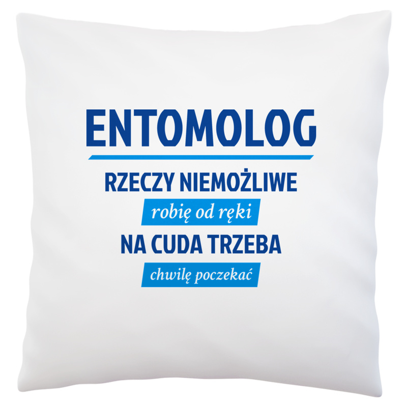 Entomolog - Rzeczy Niemożliwe Robię Od Ręki - Na Cuda Trzeba Chwilę Poczekać - Poduszka Biała