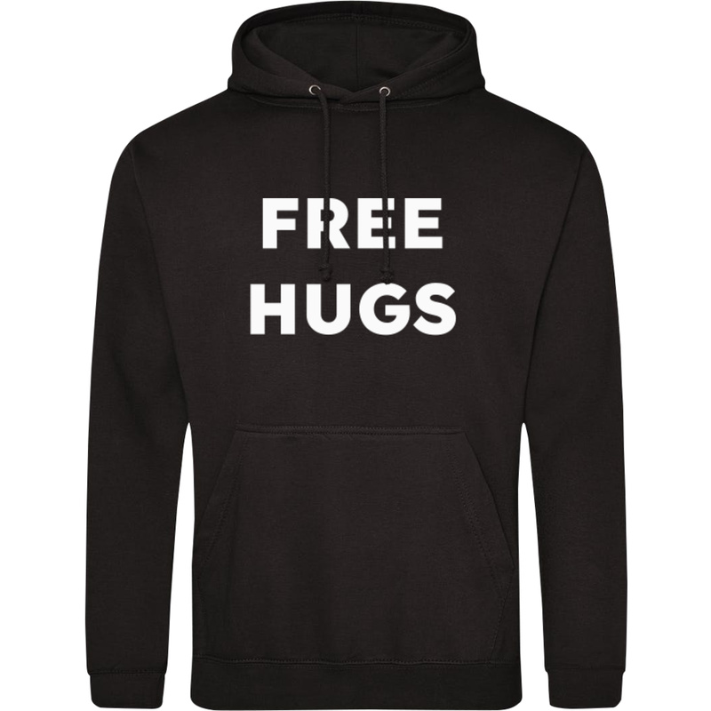 FREE HUGS  - Męska Bluza z kapturem Czarna