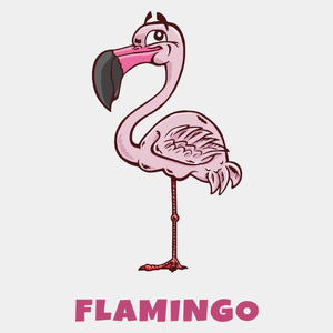 Flaming Flamingo - Męska Koszulka Biała