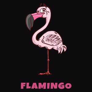 Flaming Flamingo - Męska Koszulka Czarna