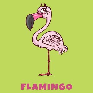 Flaming Flamingo - Męska Koszulka Jasno Zielona