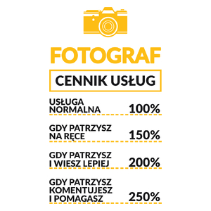 Fotograf - Cennik Usług - Kubek Biały