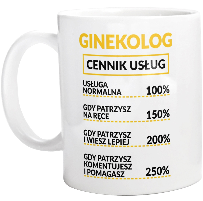 Ginekolog - Cennik Usług - Kubek Biały