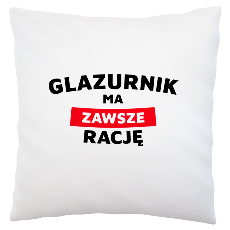 Glazurnik Ma Zawsze Rację - Poduszka Biała