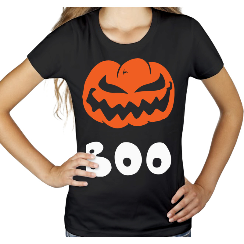 Halloween dynia boo - Damska Koszulka Czarna