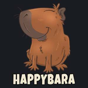 Happybara kapibara wesoła - Damska Koszulka Czarna