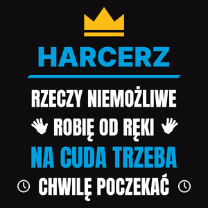 Harcerz Rzeczy Niemożliwe Robię Od Ręki - Męska Bluza z kapturem Czarna