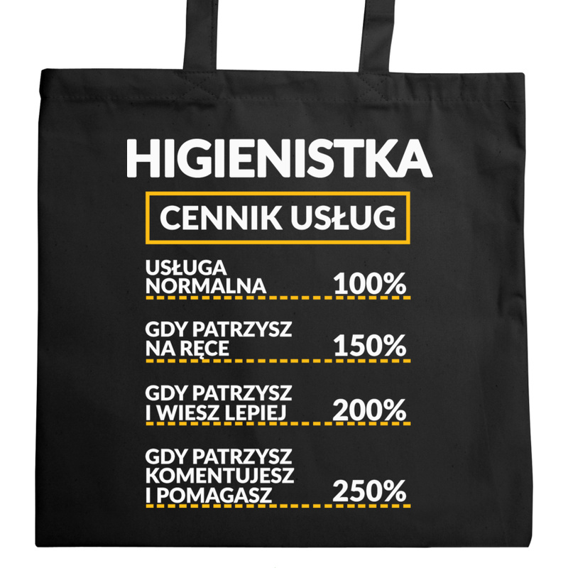 Higienistka - Cennik Usług - Torba Na Zakupy Czarna