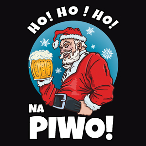 Ho Ho Ho Na Piwo święta mikołaj - Męska Bluza Czarna