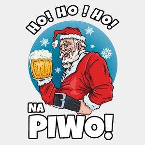 Ho Ho Ho Na Piwo święta mikołaj - Męska Koszulka Biała