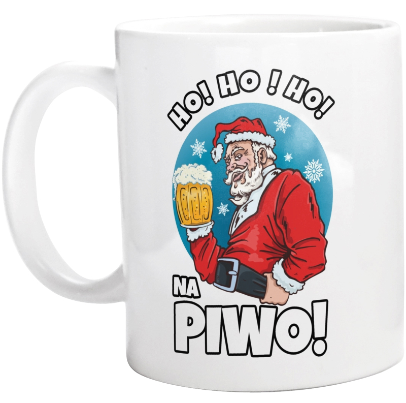 Ho Ho Ho Na Piwo święta mikołaj - Kubek Biały