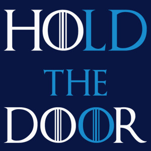 Hodor - Hold The Door - Damska Koszulka Granatowa