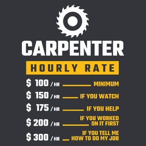 Hourly Rate Carpenter - Męska Koszulka Szara