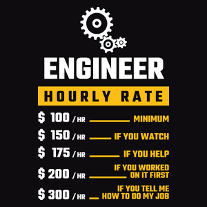 Hourly Rate Engineer - Męska Bluza z kapturem Czarna