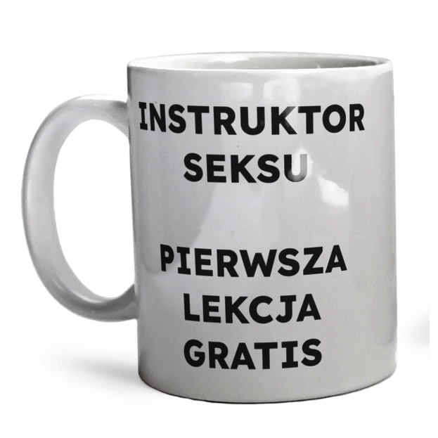 INSTRUKTOR SEKSU PIERWSZA LEKCJA GRATIS  - Kubek Biały