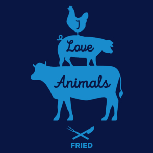 I Love Animals Fired - Damska Koszulka Granatowa